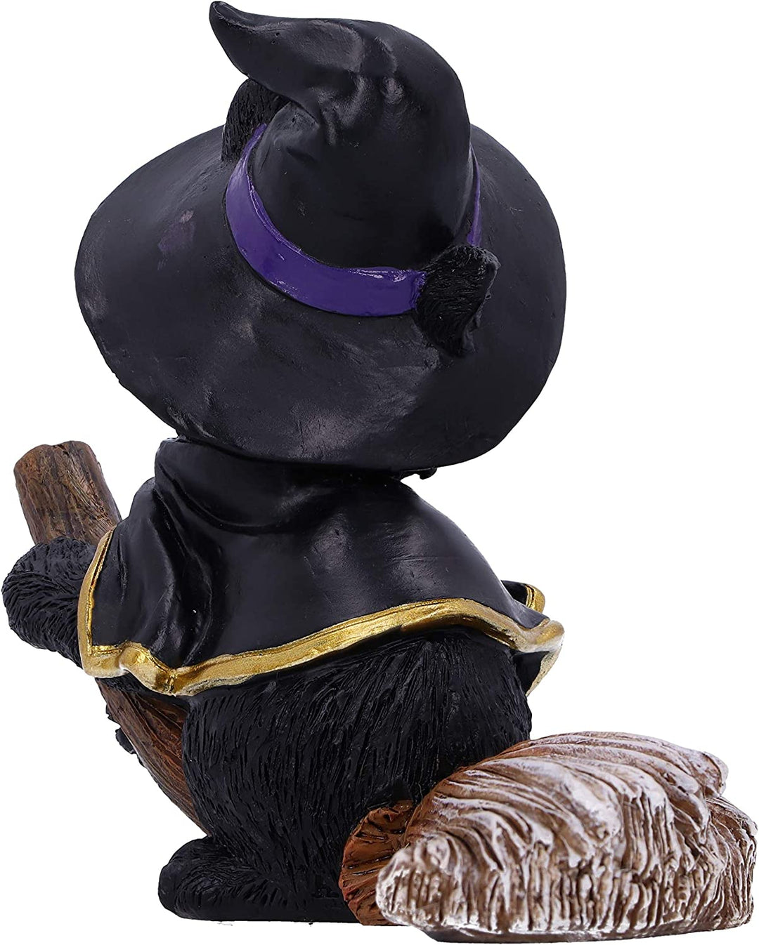 Nemesis Now Tabitha Small Witches Familiar Black Cat and Broomstick Figurine, 11