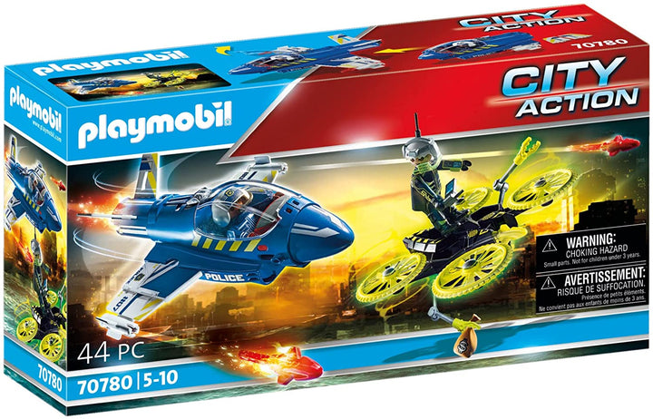 PLAYMOBIL City Action 70780 Police Jet with Drone, Toy for children ages 5+