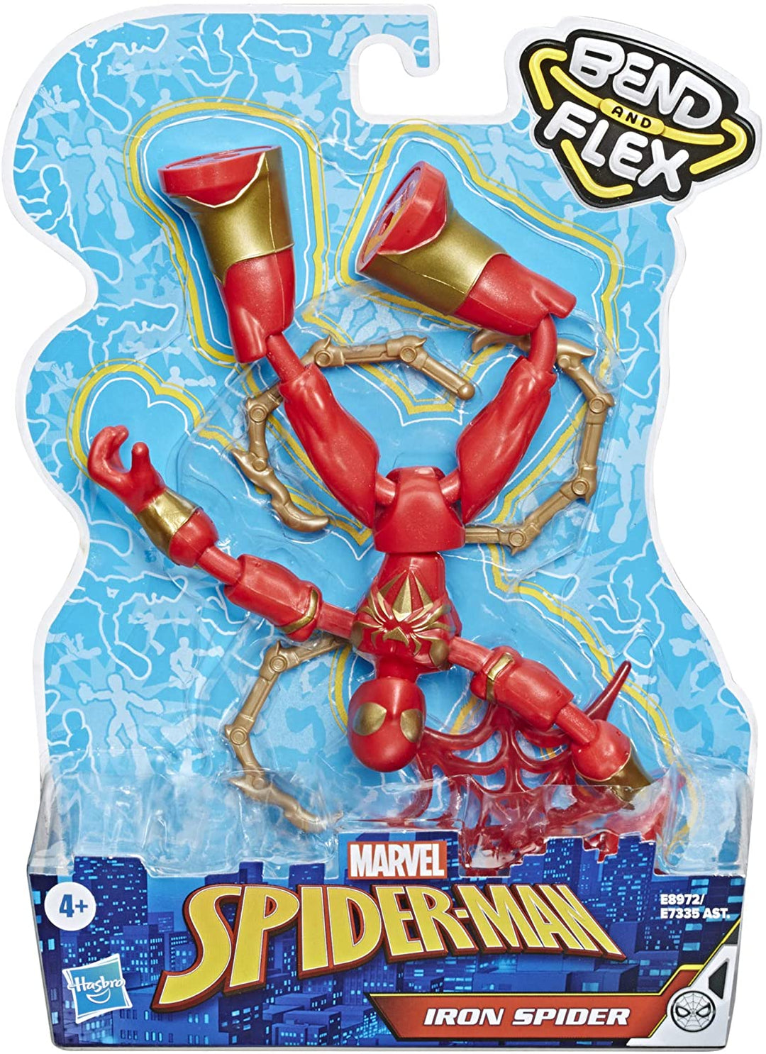 Marvel Spider-Man Bend and Flex Iron Spider Action Figure Toy, 6-Inch Flexible Figure