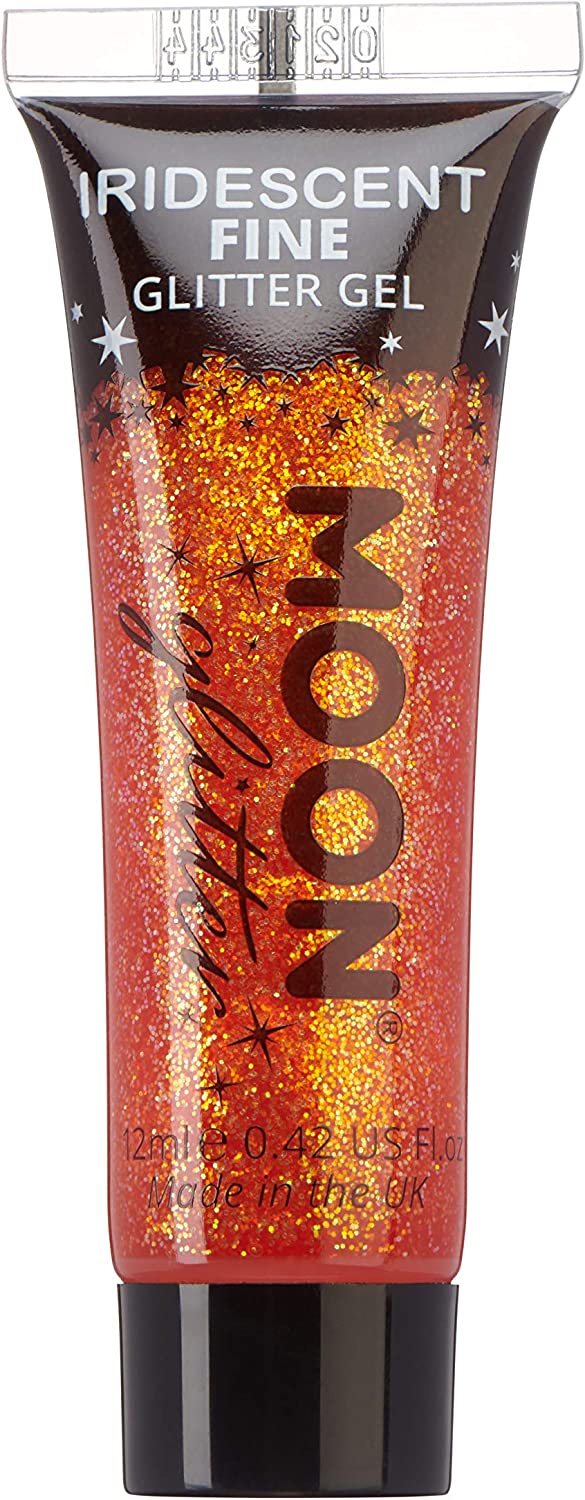 Iridescent Fine Face & Body Glitter Gel by Moon Glitter - Cherry - Cosmetic Festival Glitter Face Paint for Face, Body, Hair, Nails - 12ml