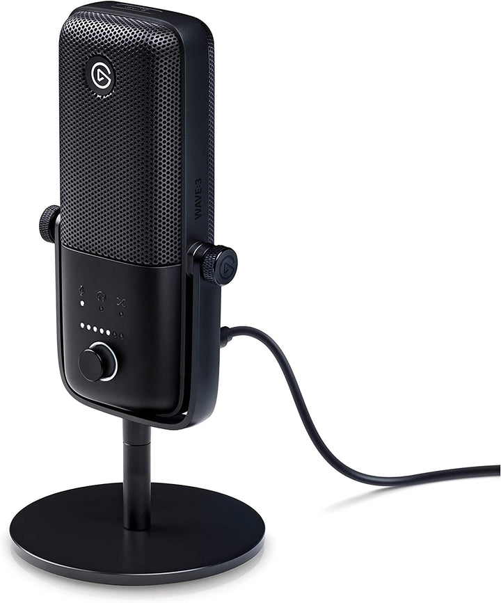 Elgato Wave:3 - Premium USB Condenser Microphone for Streaming, Podcasting, Recording, Gaming, Home Office and Video Conferencing, Plug 'n Play with Tap-to-Mute and Digital Mixing Software for Mac, PC