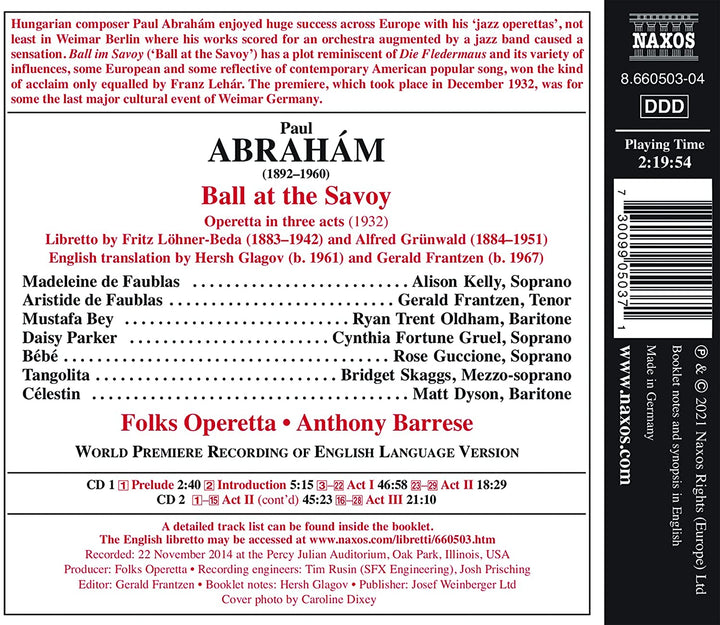 Alison Kelly - Abraham: Ball At The Savoy [Various] [Naxos: 8660503-04] [Audio CD]