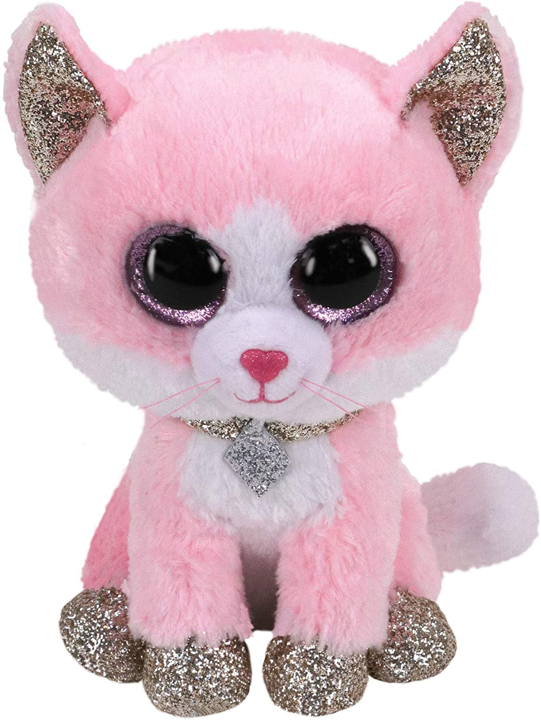 Ty UK Ltd 36489 Fiona Cat Beanie Boo Medium Pink Med, Multicoloured