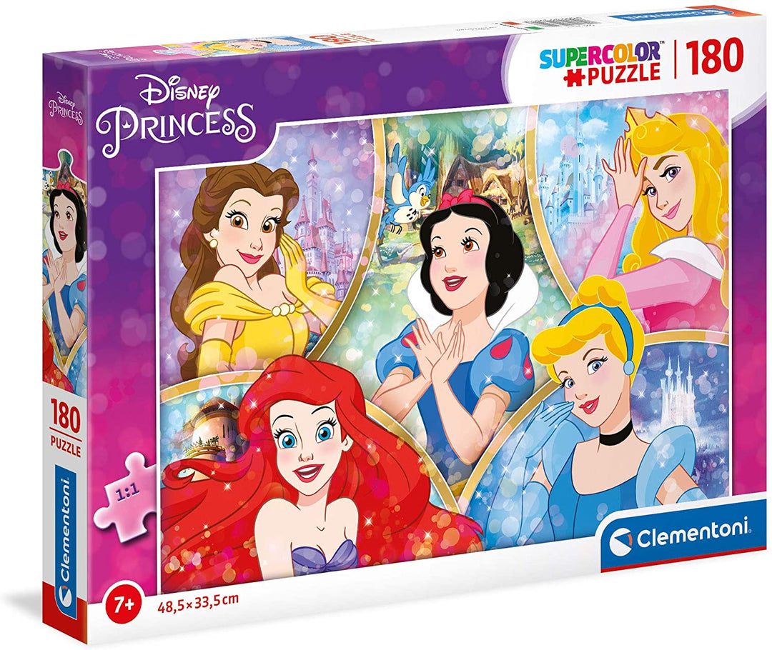 Clementoni 29311, Princess Supercolor Puzzle for Children - 180 Pieces, Ages 7 years Plus