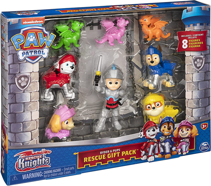 PAW PATROL 6062122, Rescue Knights Ryder and Pups Gift Pack with 8 Figures, Kids