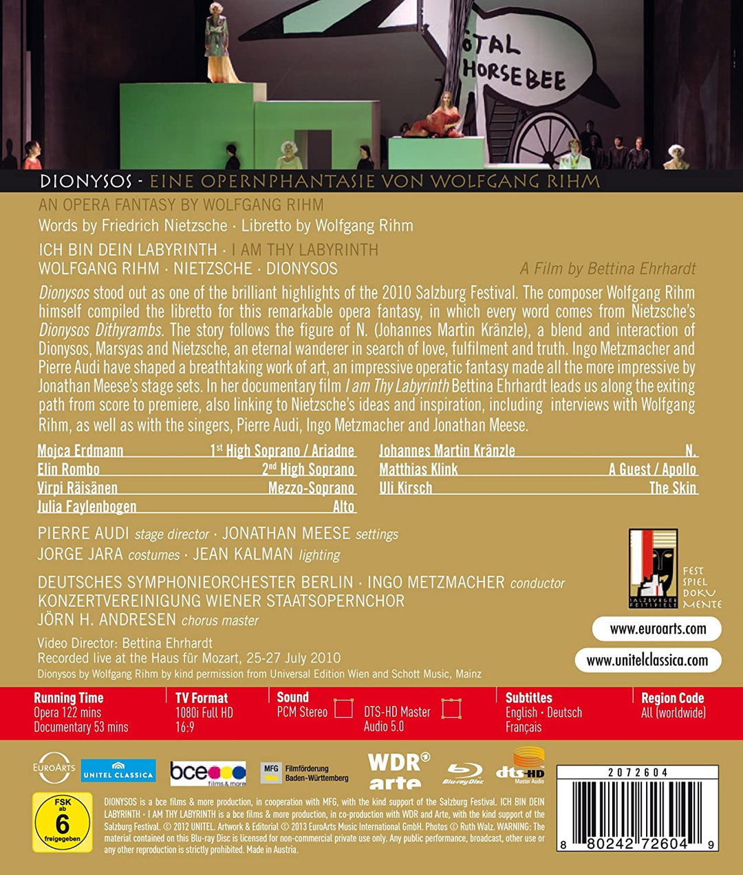 Rihm: Dionysos [Salzburg 2010] [Mojca Erdmann, Elin Rombo, Virpi Raisänen] [Euroarts: 2072604] [2013] [Region Free] [Blu-ray]
