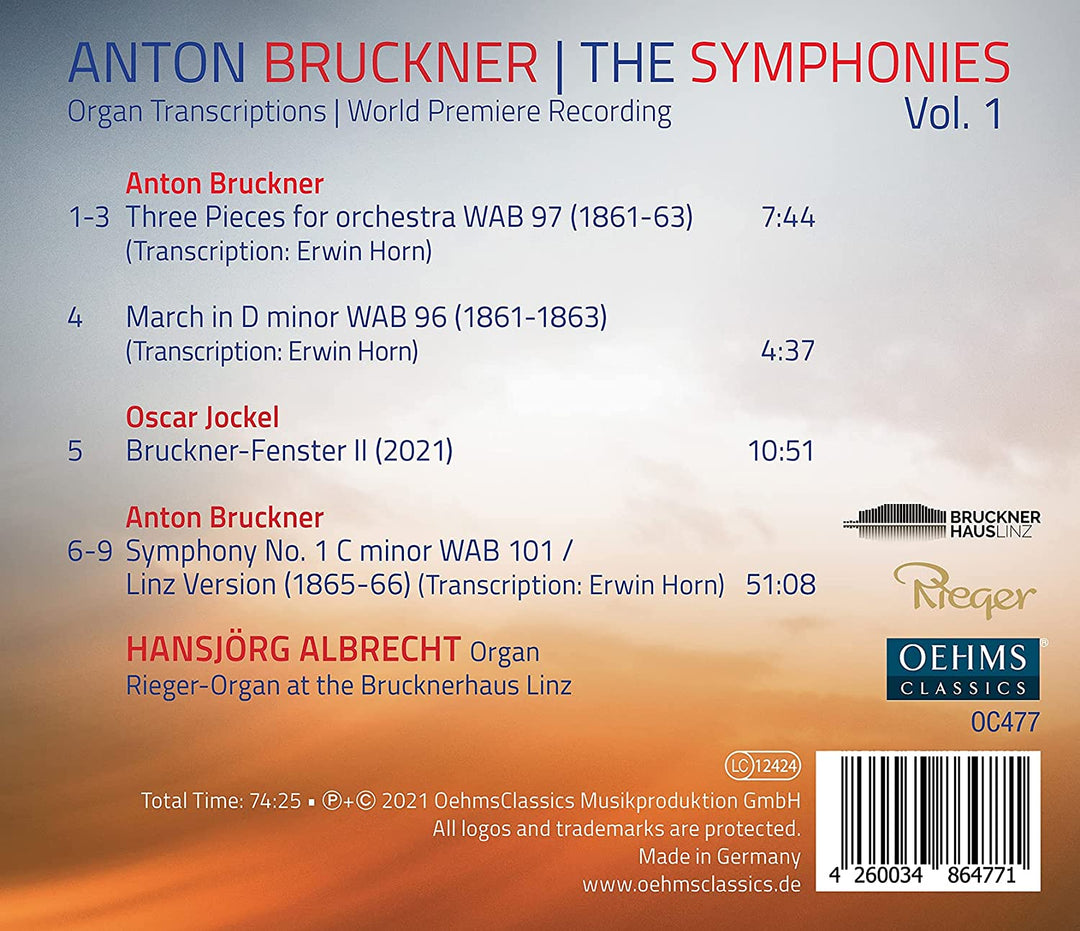 Bruckner: Symphonies Vol 1 [Hansjörg Albrecht] [Oehms Classics: OC477] [Audio CD]