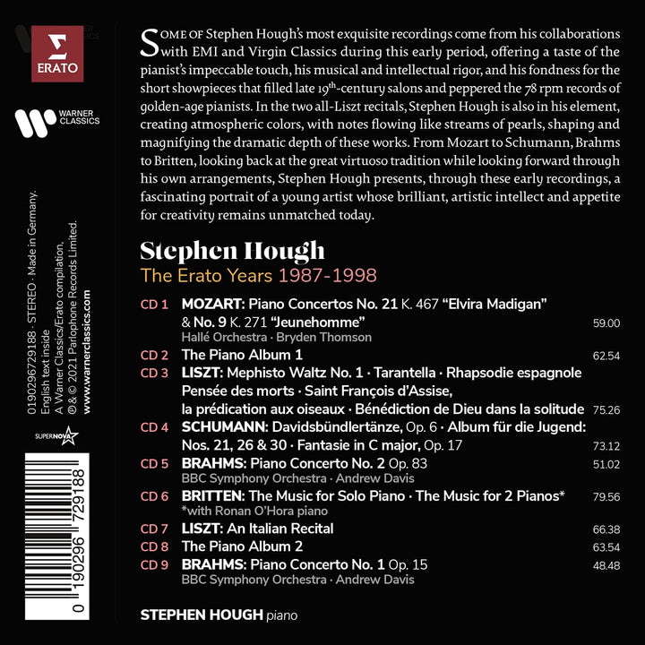 Stephen Hough - The Erato Recordings 1987-1998 [Audio CD]