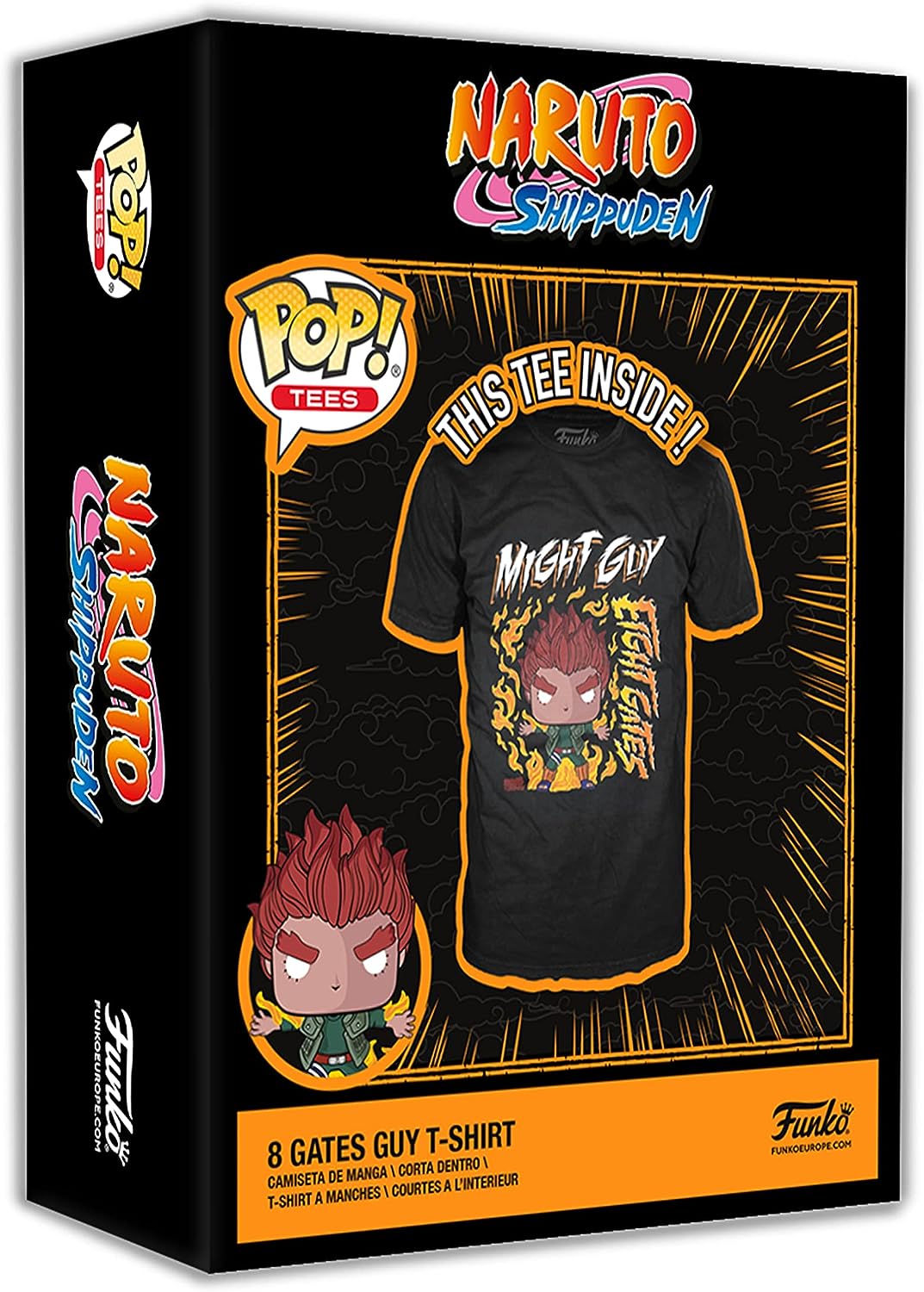 Funko Boxed Tee: Naruto - 8 Gates Guy - Small - (S) - T-Shirt - Clothes - Gift Idea - Short Sleeve Top for Adults Unisex Men and Women