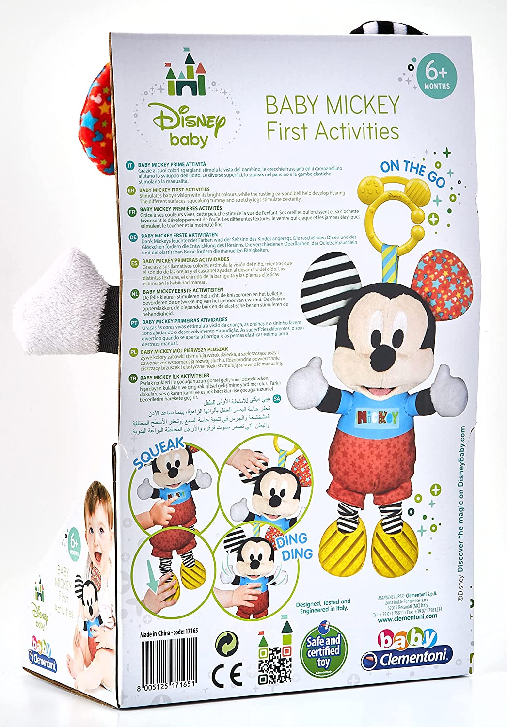Clementoni 17165 Disney Baby-Mickey First Activities Plush