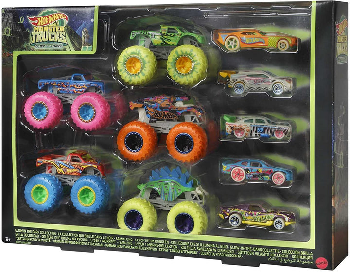 Hot Wheels Monster Trucks Glow in the Dark Bundle - Includes 5 Monster Trucks an