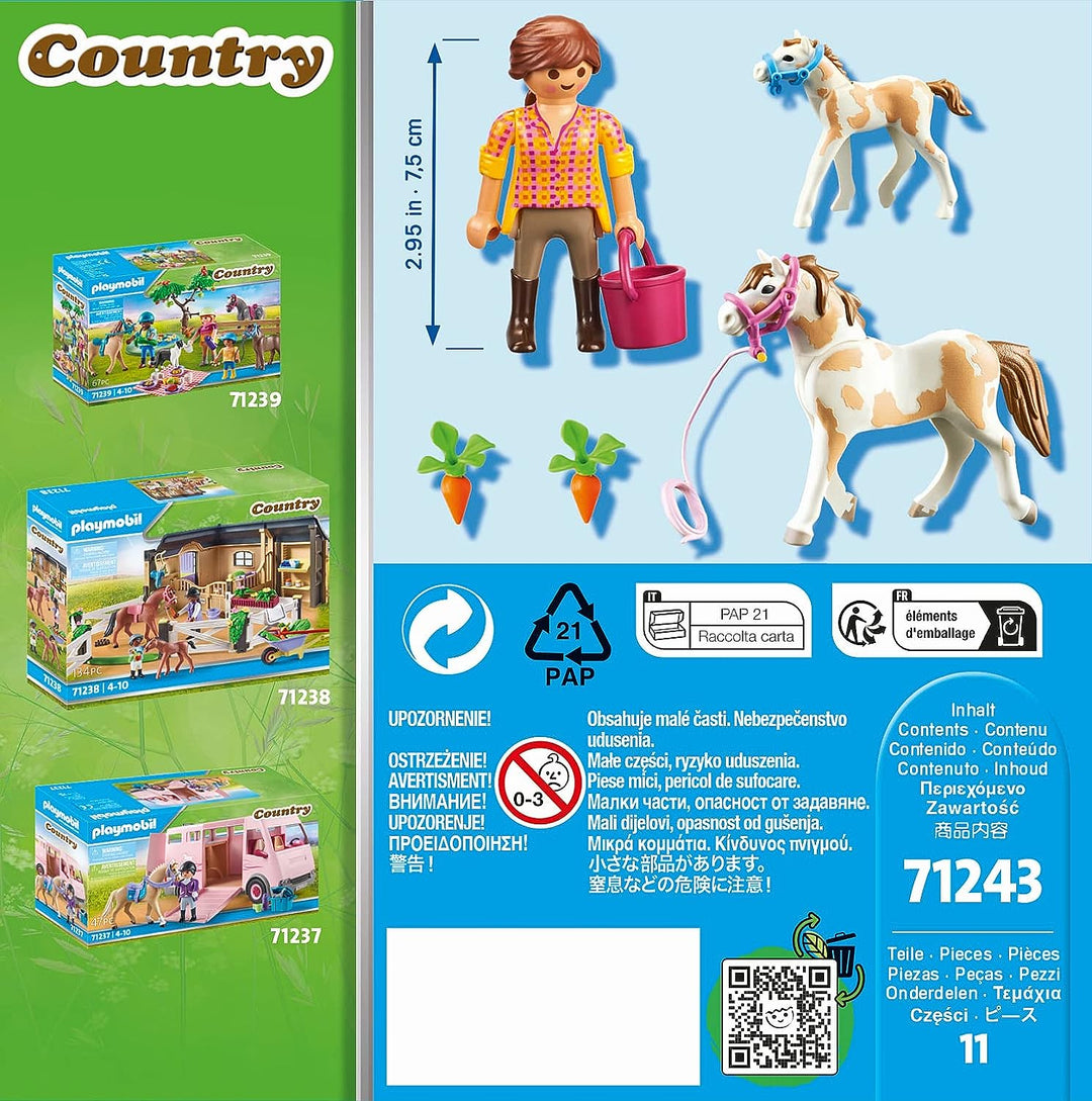 Playmobil 71243 Country Horse with Foal, Animals for the Riding Stable and farm