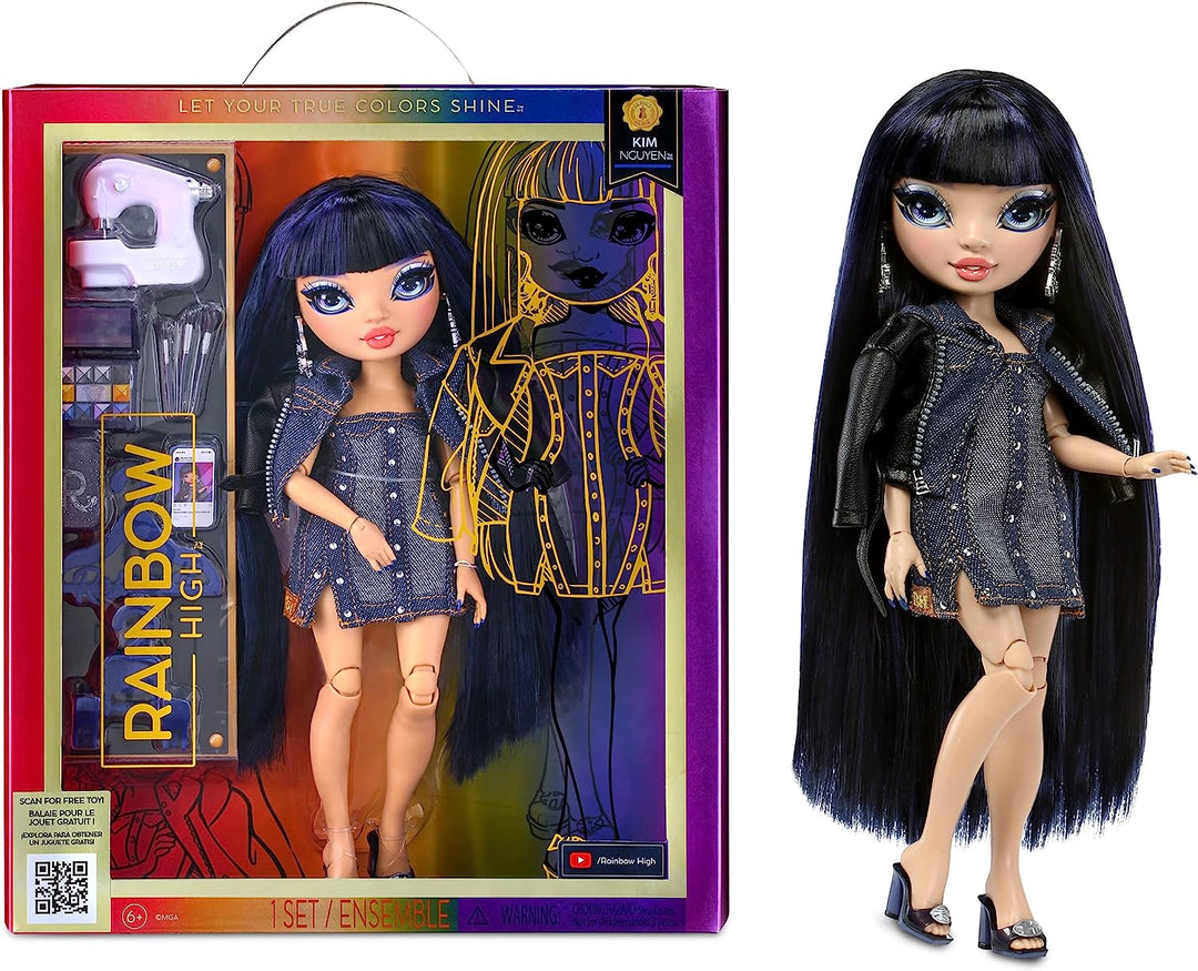 Rainbow High Fashion Doll – KIM NGUYEN - Blue Doll – Fashionable Outfit & 10+ Colourful Play Accessories