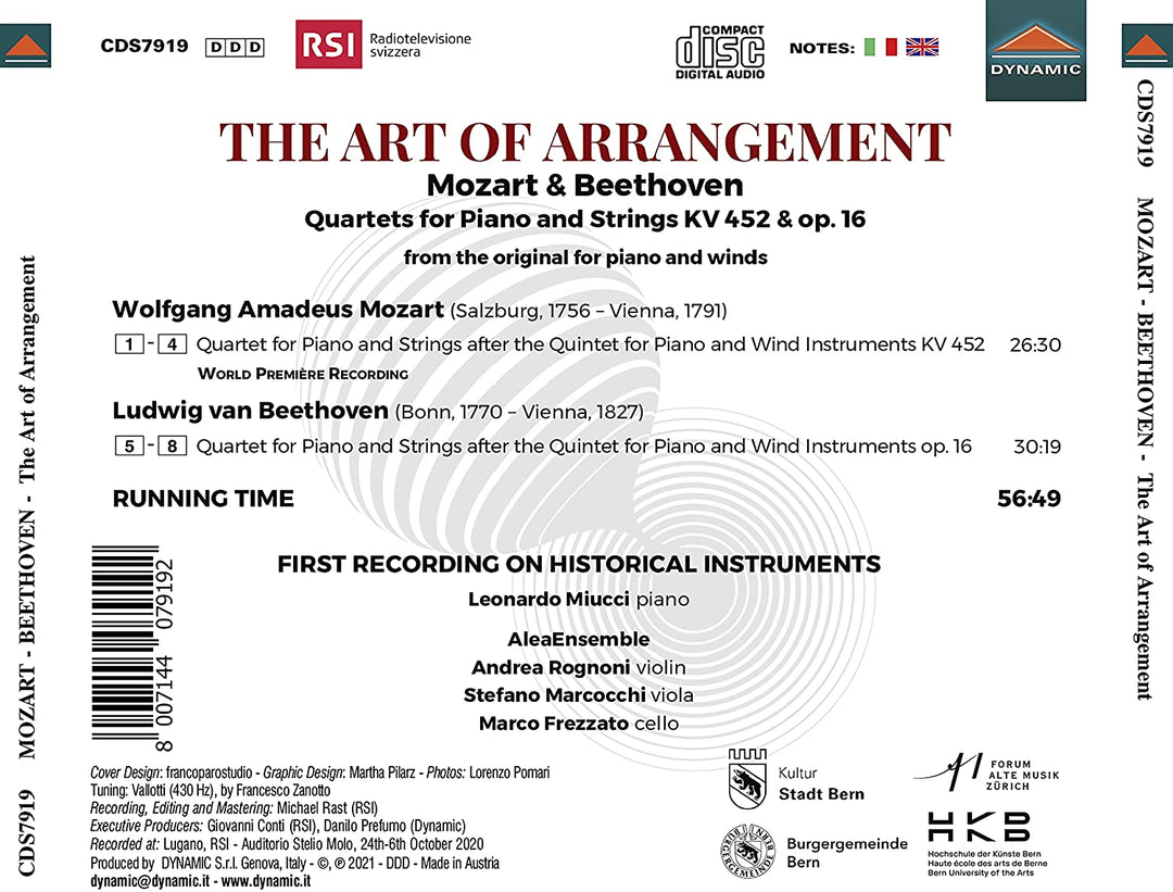 The Art Of Arrangement [Leonardo Miucci; Alea Ensemble] [Dynamic: CDS7919] [Audio CD]