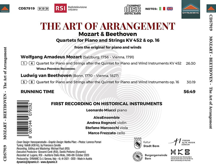 The Art Of Arrangement [Leonardo Miucci; Alea Ensemble] [Dynamic: CDS7919] [Audio CD]