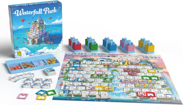 Waterfall Park Board Game - Build The Ultimate Amusement Park! Strategy Game