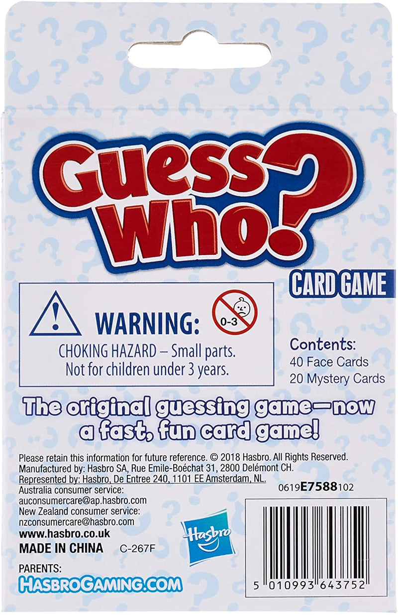 Hasbro E7588UC0 Classic Card Travel Game Guess Who