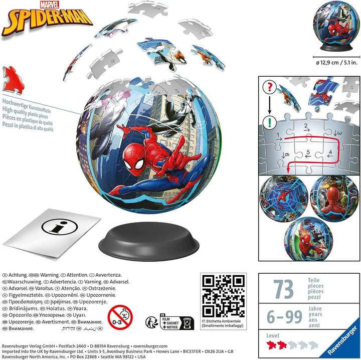 Ravensburger 11563 Marvel Spiderman 3D Jigsaw Puzzle for Kids and Adults Age 6 Years Up