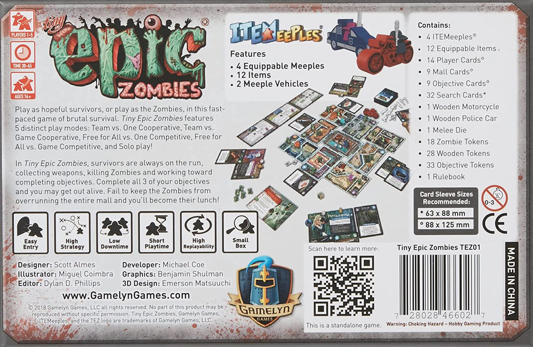 Gamelyn Games GSTGMGTEZ Tiny Epic Zombies, gemischte Farben