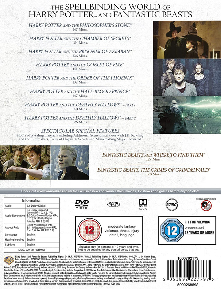 Wizarding World: [10 Film Collection] [Harry Potter/Fantastic Beasts] [2001] [2020] [DVD]