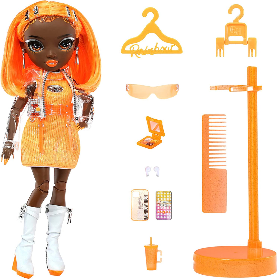 Rainbow High Fashion Doll – MICHELLE ST.CHARLES - Orange Doll – Fashionable Outfit & 10+ Colourful Play Accessories