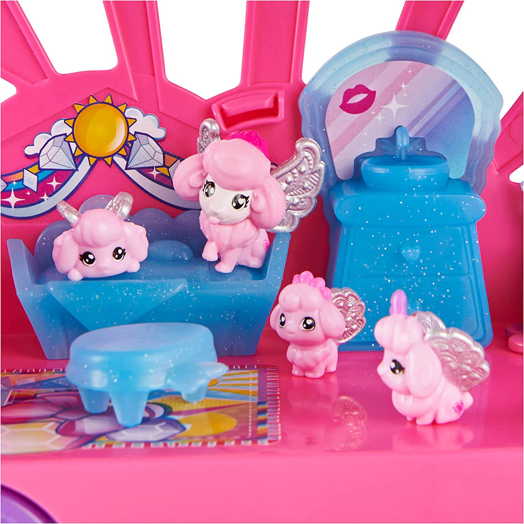 Hatchimals CollEGGtibles, Transforming Rainbow-cation Camper Toy Car with 6 Exclusive Characters