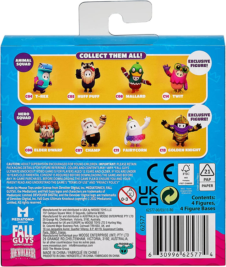 Fall Guys Hero Squad Mini Figures 4 Pack