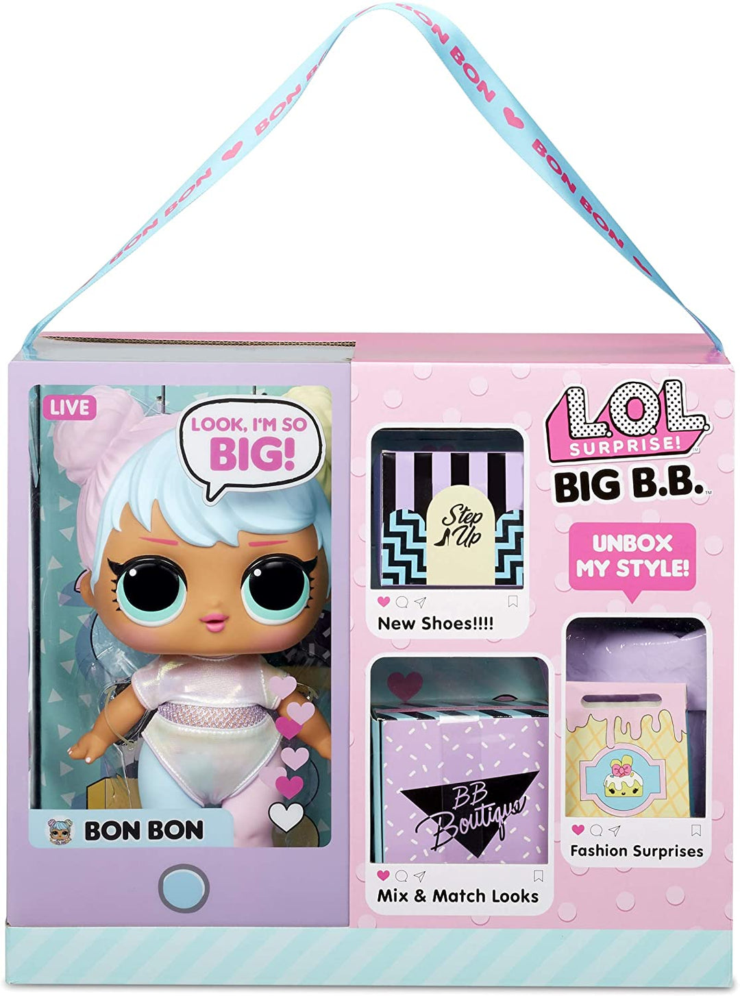 LOL Surprise! Big Baby, Bon Bon Large Doll With Fashion Surprises, Shoes, Doll Clothes And Accessories, Includes Playset Desk, Chair and Backdrop, Collectible Dolls For Boys and Girls Ages 3+