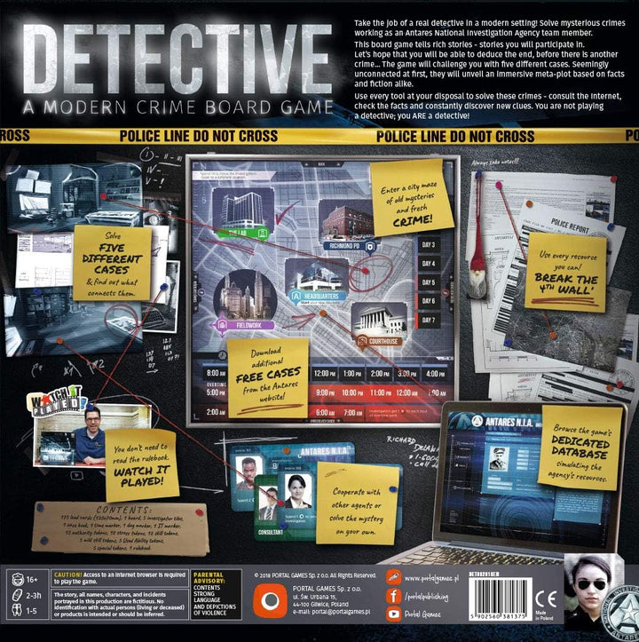 Portal Games POG1375 Detective: Ein modernes Krimi-Brettspiel, mehrfarbig