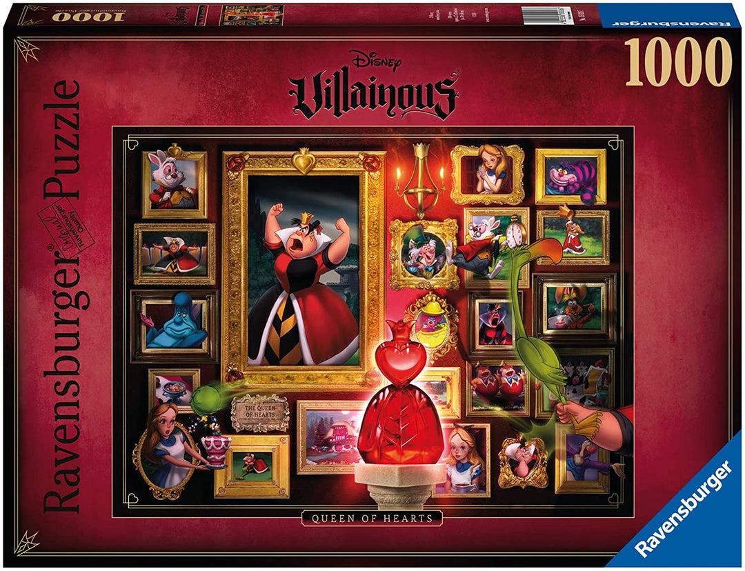 Ravensburger 15026 Alice In Wonderland Disney Villainous Queen of Hearts, 1000pc Jigsaw Puzzle, Multicoloured, 1000 Pezzi