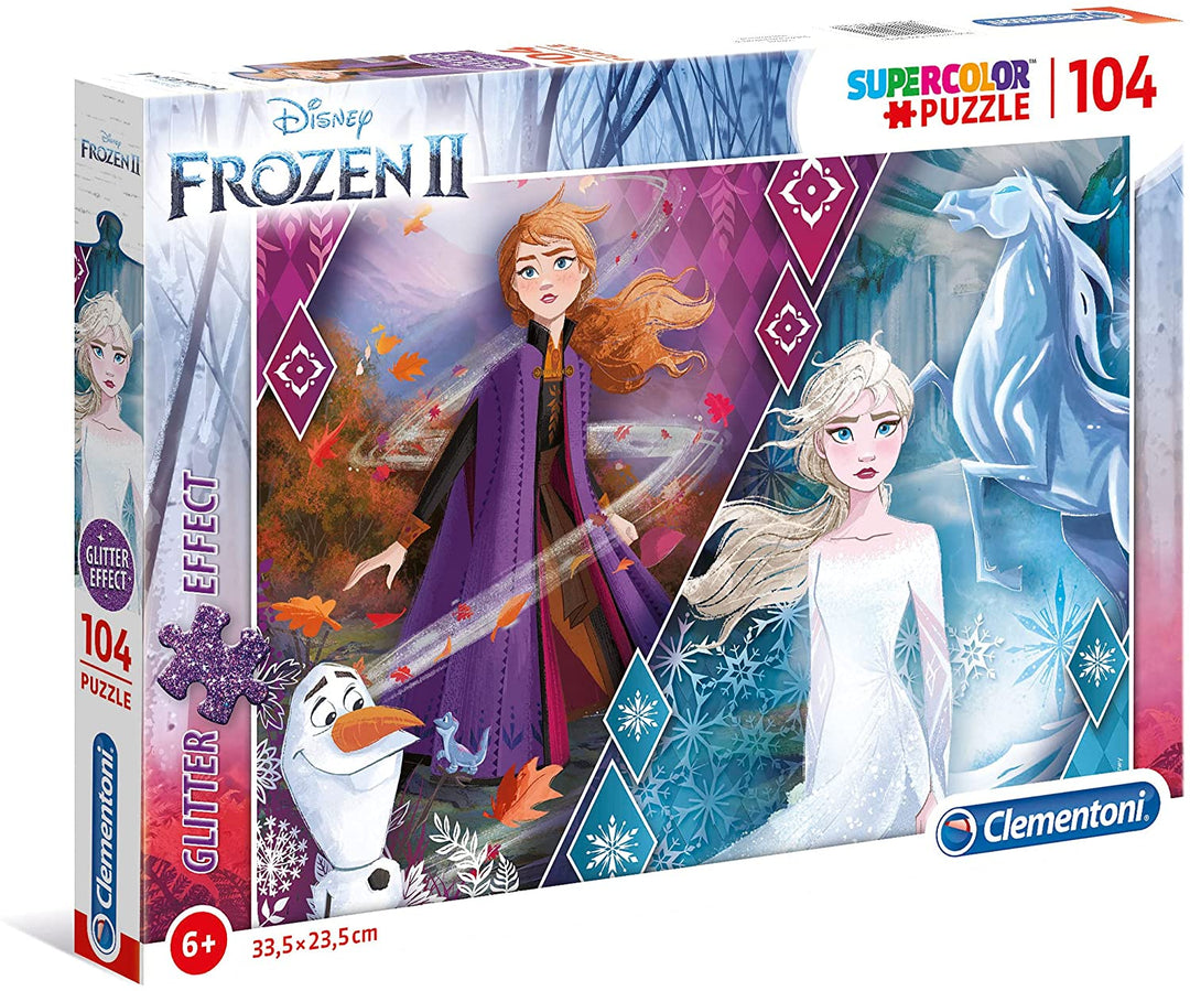 Clementoni 20163 Glitter 104pc Puzzle-Frozen 2, Multi-Coloured