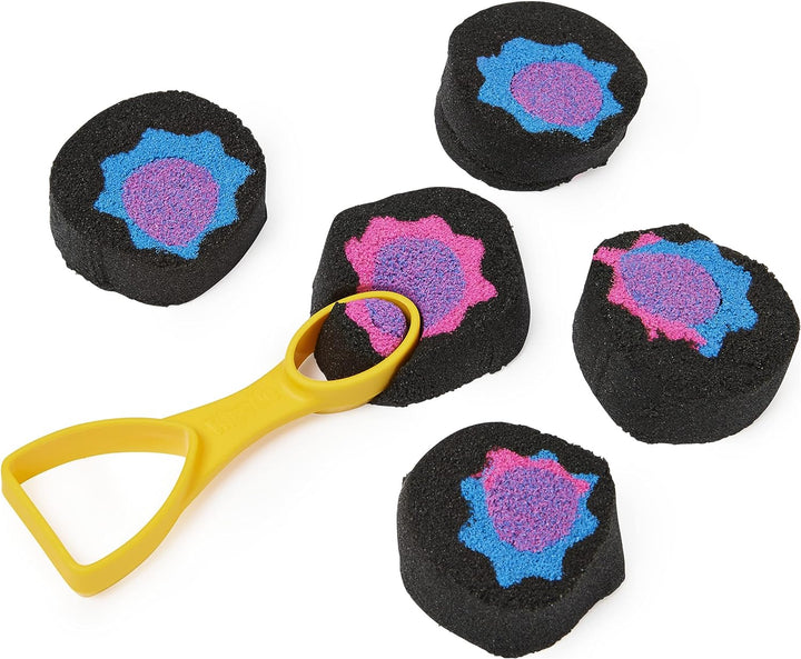 Kinetic Sand, Slice N’ Surprise Set with 383g of Black, Pink and Blue Play Sand