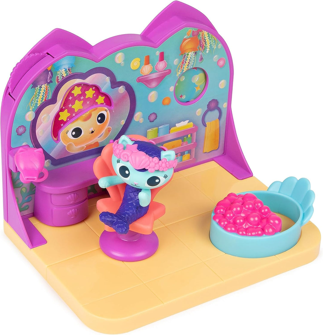 Gabby's Dollhouse 6068286 Spa Room Playset, with Mercat Figure, Surprise Toys and Dollhouse Furniture