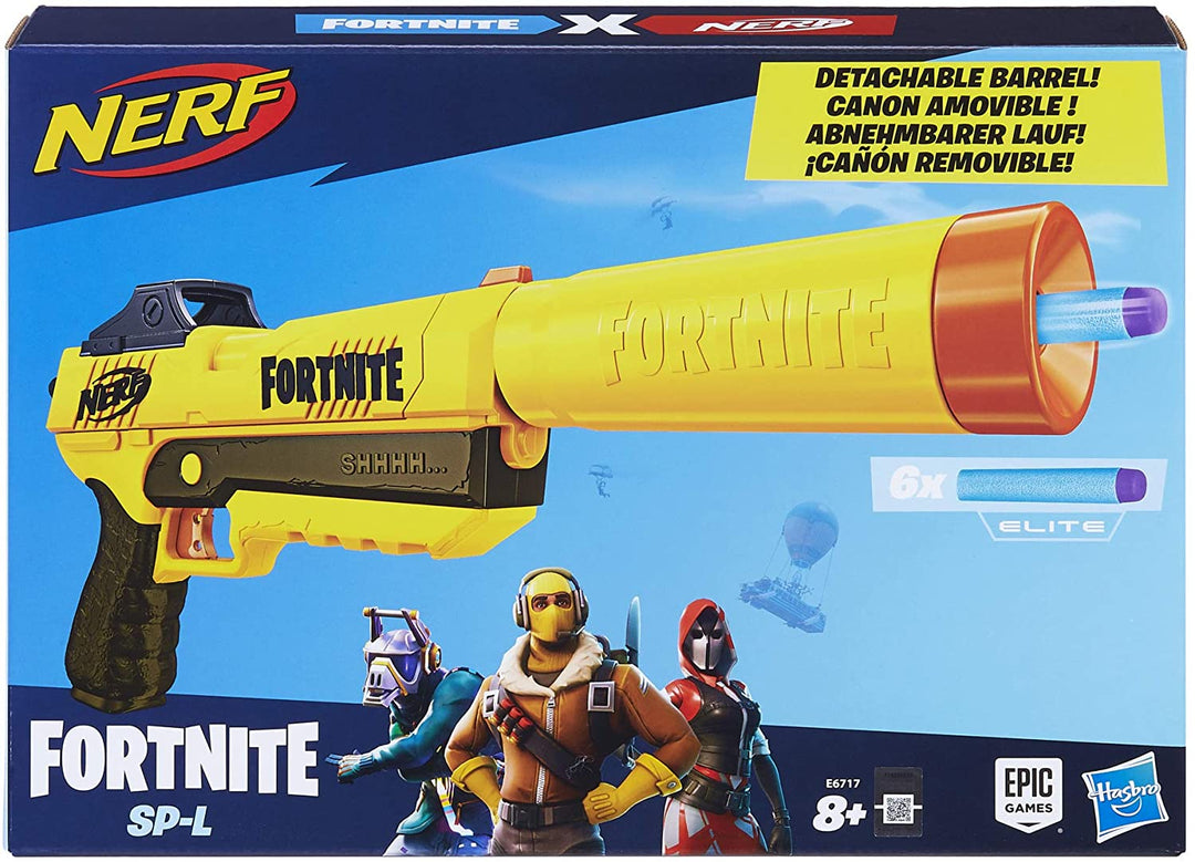 Nerf Fortnite SP L Blaster with Detachable Barrel and 6 Official Fortnite Elite