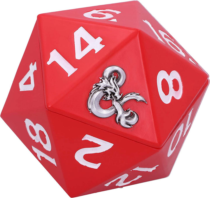 Nemesis Now Officially Licensed Dungeons & Dragons D20 Dice Storage Box, Red, 13.5cm