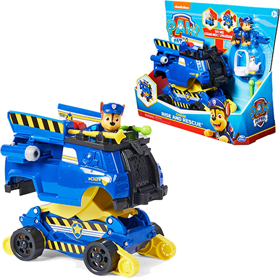 PAW PATROL 6063637, Chase Rise and Rescue Transforming Car with Action Figures a