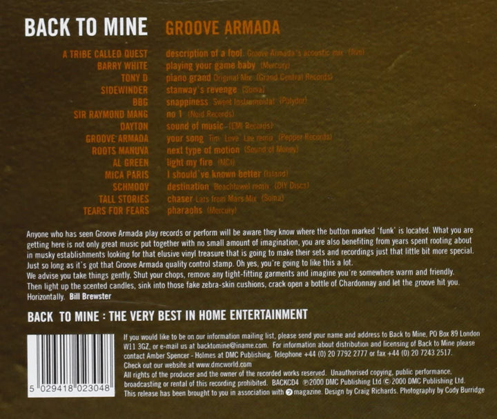 Groove Armada – Back To Mine [Audio CD]