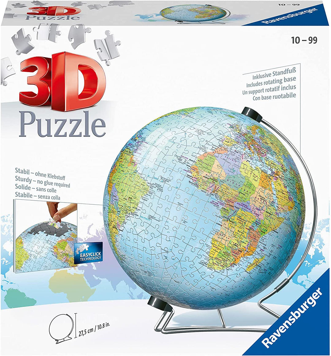 Ravensburger 12436 The World on V-Stand 3D Puzzle, 540pc