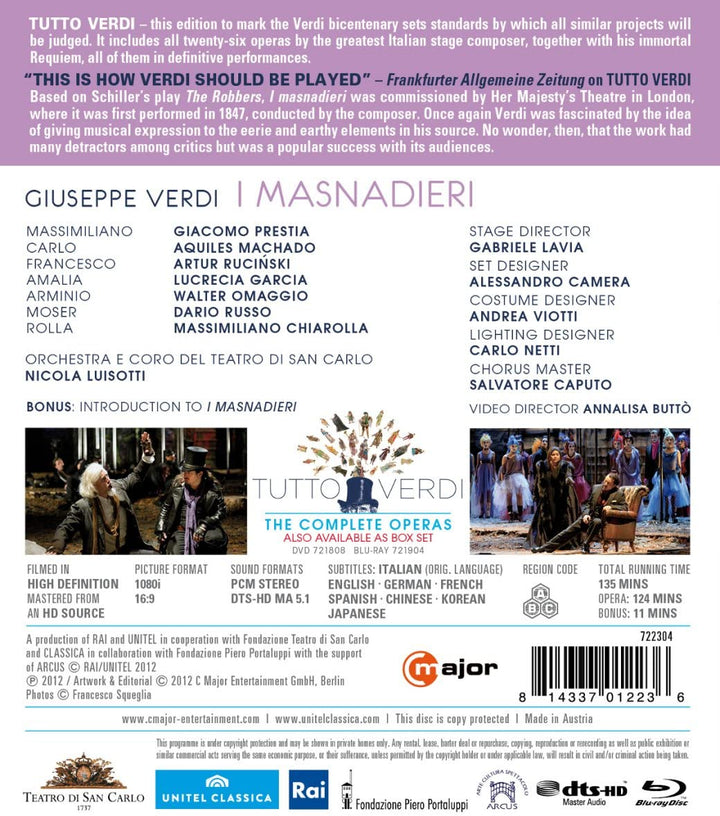 Verdi: I Masnadieri [2013] [Blu-ray]