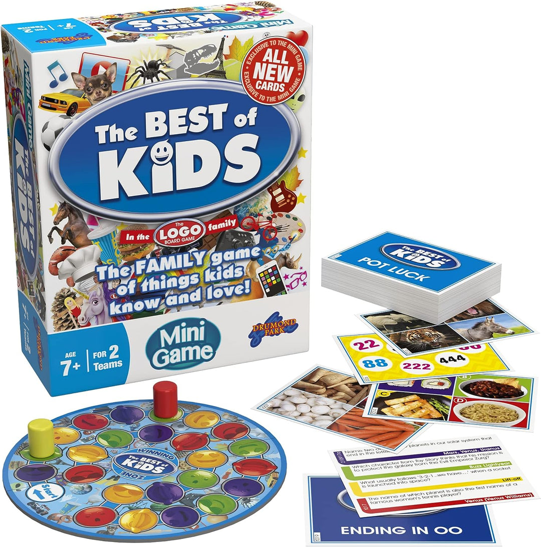 Drumond Park LOGO Mini Best of Kids Board Game, Mini Travel Board Game for Kids