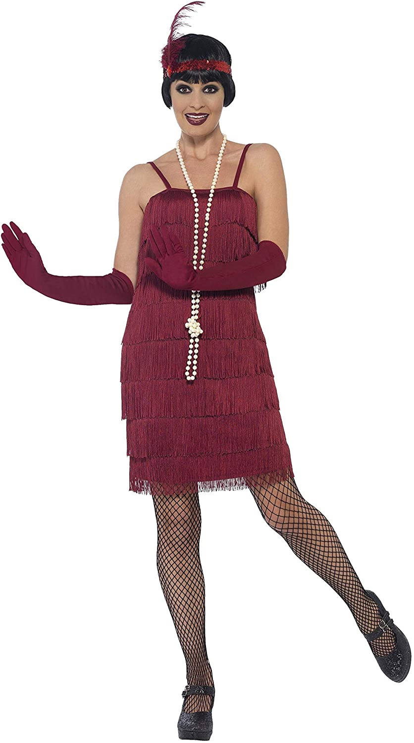 Smiffys Flapper Costume, Red, L - UK Size 16-18