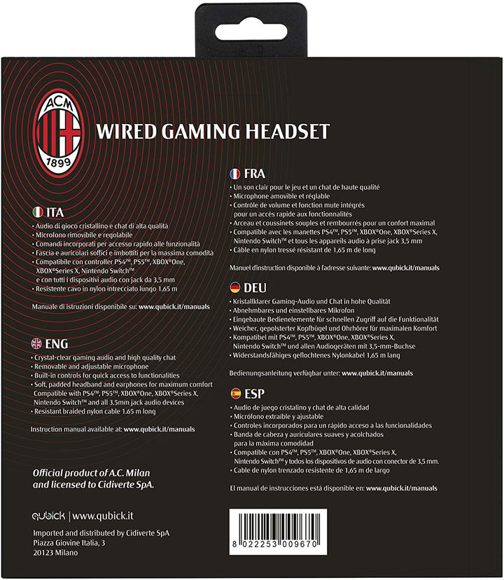 AC Milan Wired Gaming Headset /Headset (PS4////)
