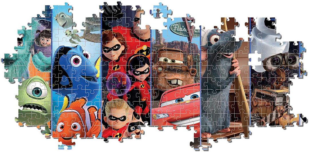 Clementoni 39610, Disney Pixar Panorama-Puzzle für Kinder und Erwachsene – 1000 Teile, ab 10 Jahren