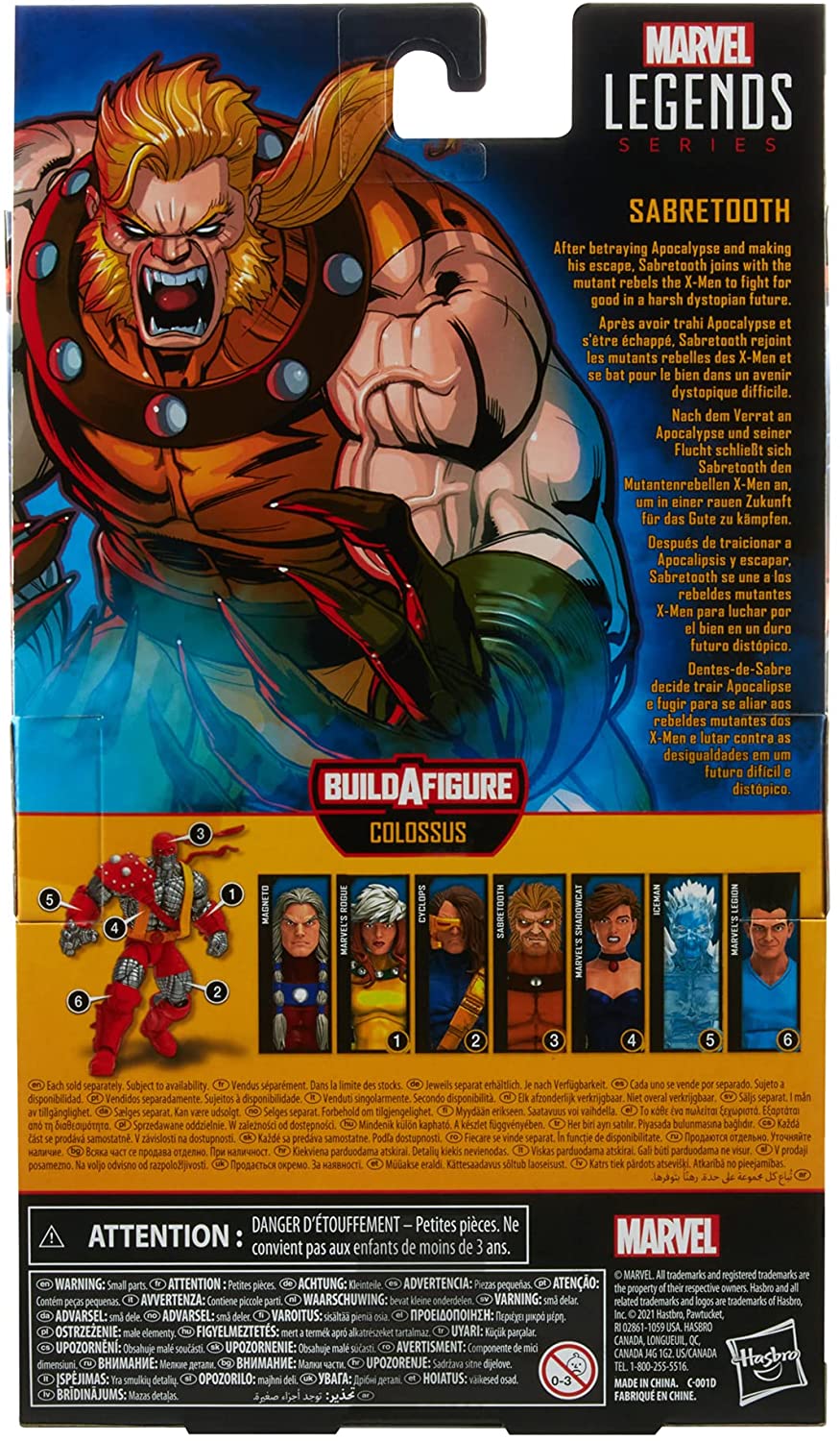 Marvel Hasbro Legends Series 15-cm Scale Action Figure Toy Sabretooth, Premium Design, 1 Figure, 3 Accessories, and 1 Build-A-Figure Part