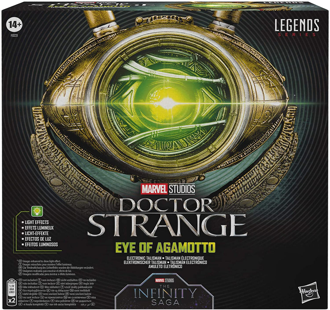 DR. STRANGE Marvel Legends Series Doctor Strange Premium Role Play Eye of Agamotto Electronic Talisman Adult Fan Costume and Collectible, Ages 14 and Up multicolor F0221