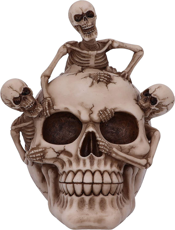 Nemesis Now Breaking Free Skeleton Emerging from Skull Ornament 17.7cm, Natural