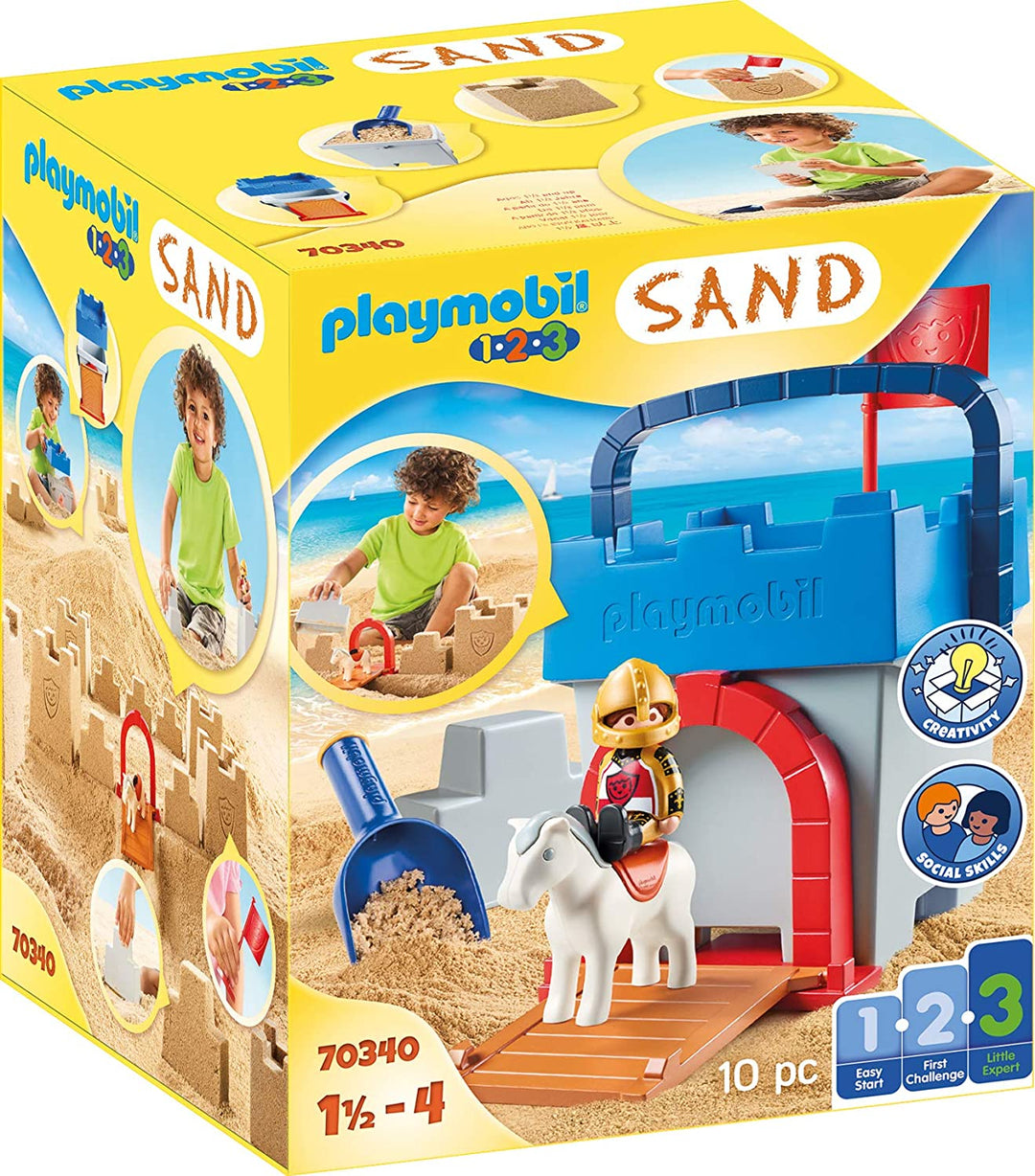 Playmobil 1.2.3 SAND 70340 Knight's Castle Sand Bucket for Children Ages 3+