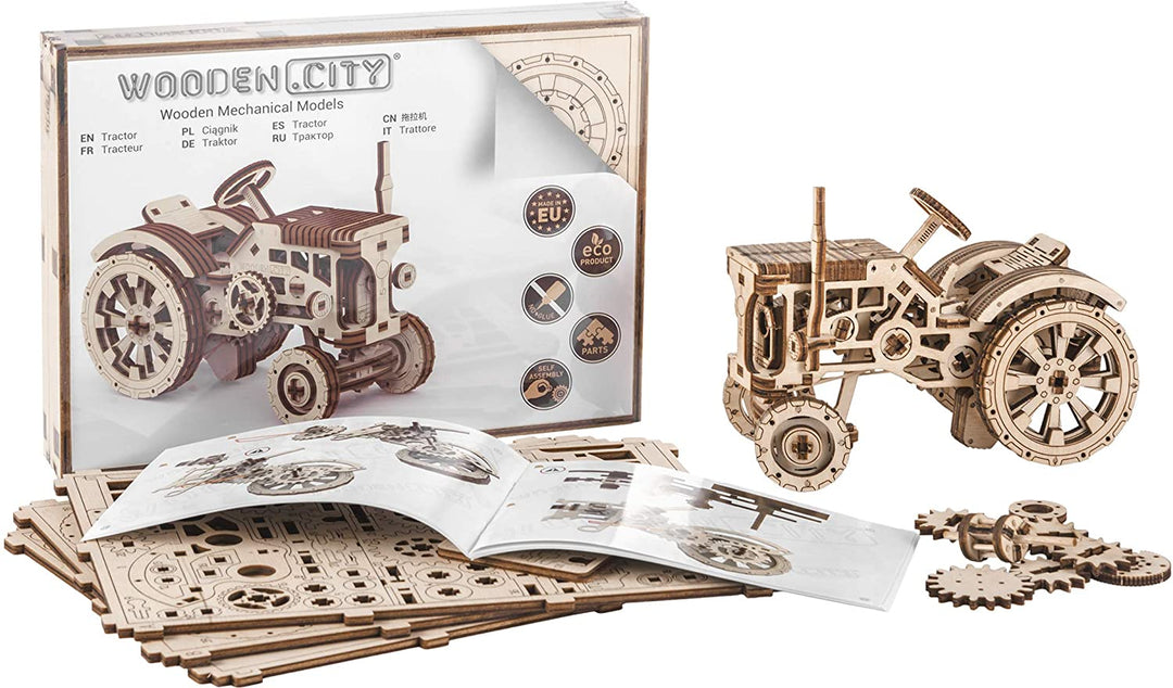 Wooden City WR318 Tractor, Wooden Color, one Size