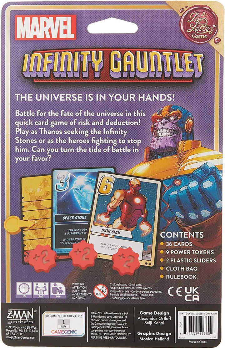 Z Man Games ZMGMZ01 Marvel Infinity Gauntlet: A Love Letter Game, Mixed Colours