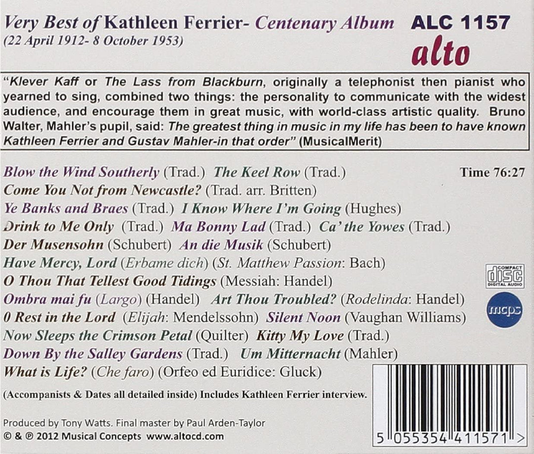 The Very Best Of Kathleen Ferrier - Kathleen Ferrier [Audio CD]